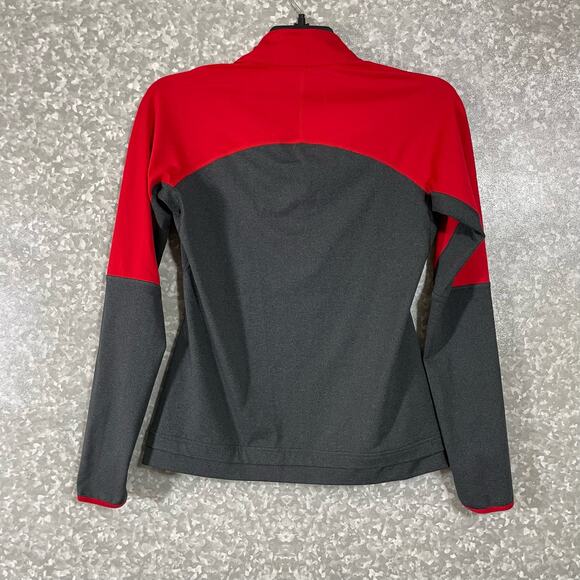 CCM Red & Gray Color Block Activewear 1/4 Zip Jacket - Size Small - Thumbholes - Picture 7 of 7